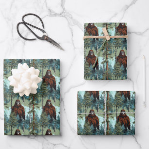 Bigfoot-bos Starend Oogcontact Bang  Inpakpapier Vel