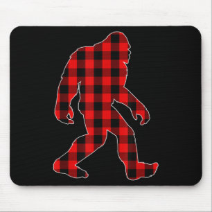 Bigfoot Buffalo Plaid Kerst Familie Matching Muismat