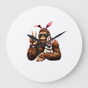 Bigfoot Bunny Grappig Pasen Sasquatch T-Shirt Grote Klok