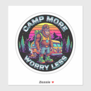 Bigfoot Camping-Kamp Meer Worry Minder Sticker