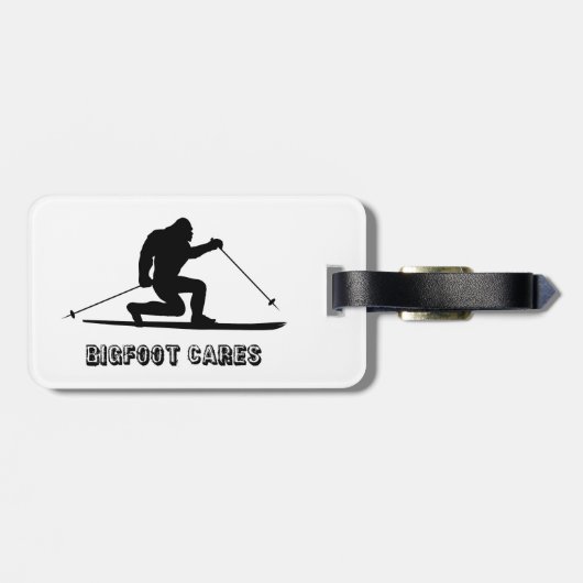 Bigfoot Cares Telemark Skiing Bagagelabel (Achterkant horizontaal)