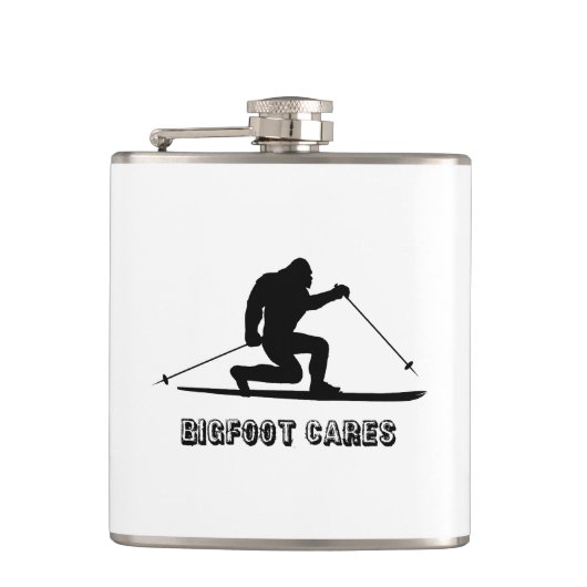 Bigfoot Cares Telemark Skiing Heupfles (Voorkant)
