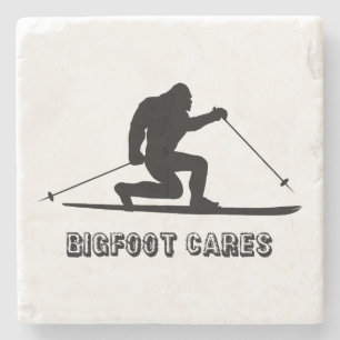 Bigfoot Cares Telemark Skiing Stenen Onderzetter