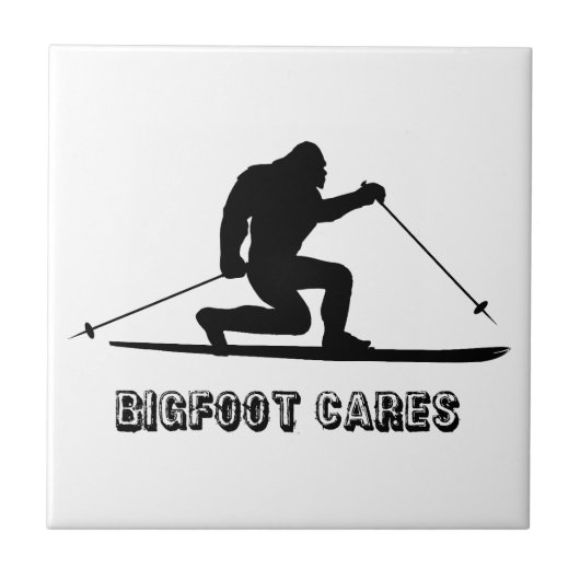 Bigfoot Cares Telemark Skiing Tegeltje (Voorkant)