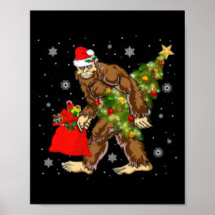 Bigfoot Carrier met kerstboom Sasquatch Believer Poster