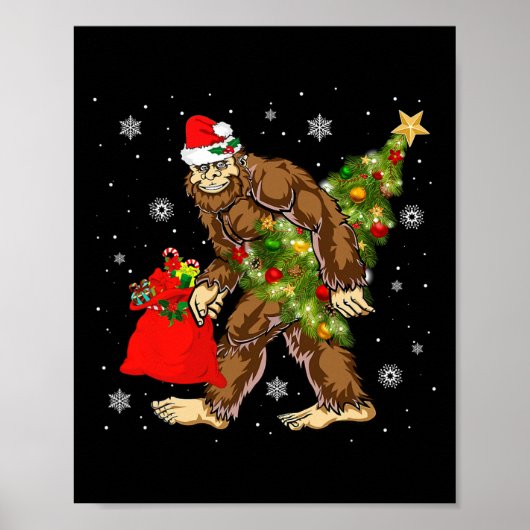 Bigfoot Carrier met kerstboom Sasquatch Believer Poster (Voorkant)