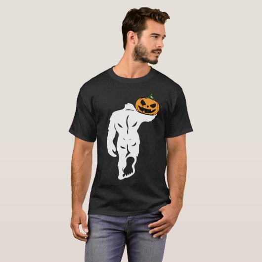 Bigfoot Carrier Pumpkin Funny Halloween Costume T-shirt (Voorkant volledig)
