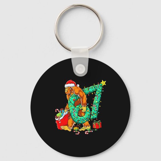 Bigfoot Christmas 67 Funny Meme Six Seven Xmas Boy Sleutelhanger (Voorkant)