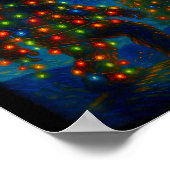 Bigfoot Christmas Sasquatch Santa Hat Starry Night Poster (Hoek)