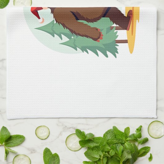 Bigfoot Christmas Tree Santa Hat (1) Theedoek (Gevouwen)