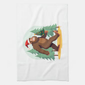 Bigfoot Christmas Tree Santa Hat (1) Theedoek (Verticaal)