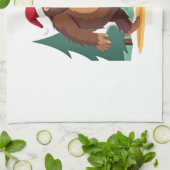 Bigfoot Christmas Tree Santa Hat (2) Theedoek (Gevouwen)