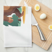 Bigfoot Christmas Tree Santa Hat (2) Theedoek (Quarter Fold)