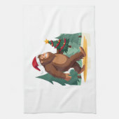 Bigfoot Christmas Tree Santa Hat (2) Theedoek (Verticaal)