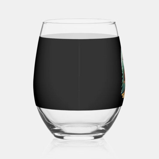 Bigfoot Christmas Tree Santa Hat (2) Wijnglas Zonder Voet (Rechts)