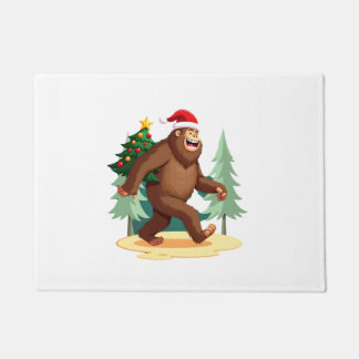 Bigfoot Christmas Tree Santa Hat (5) Deurmat