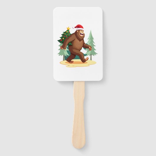 Bigfoot Christmas Tree Santa Hat (5) Handwaaier (Voorkant)