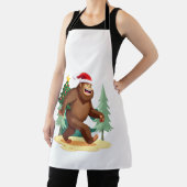 Bigfoot Christmas Tree Santa Hat (5) Schort (Insitu)