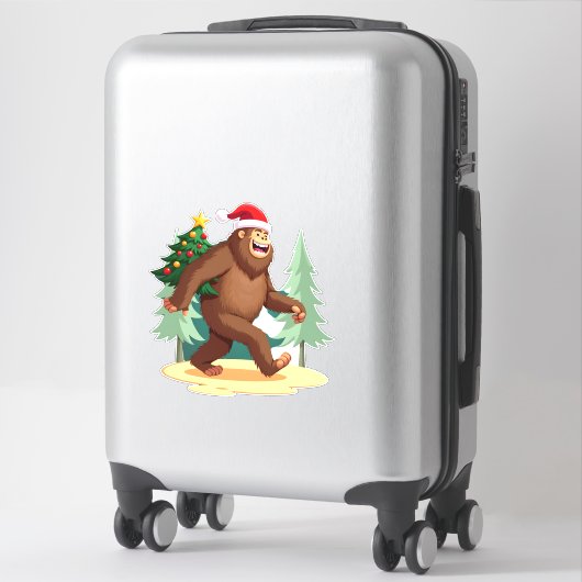 Bigfoot Christmas Tree Santa Hat (5) Sticker (Koffer)