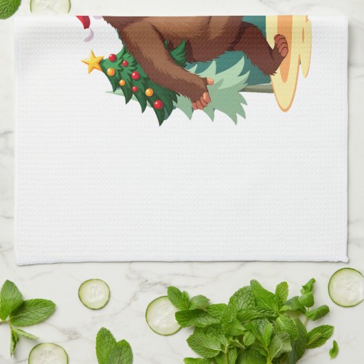 Bigfoot Christmas Tree Santa Hat (5) Theedoek (Gevouwen)