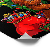 Bigfoot Christmas Tree Xmas Lights Funny Sasquatch Poster (Hoek)