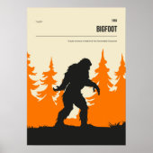 Bigfoot Cryptid  Minimal Retro Cryptozoology Poster (Voorkant)