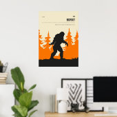 Bigfoot Cryptid  Minimal Retro Cryptozoology Poster (Thuiskantoor)