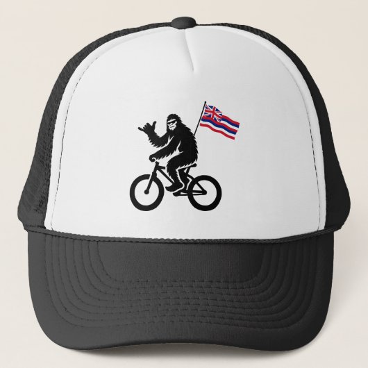 Bigfoot Cycling Hawaii Flag Trucker Pet (Voorkant)