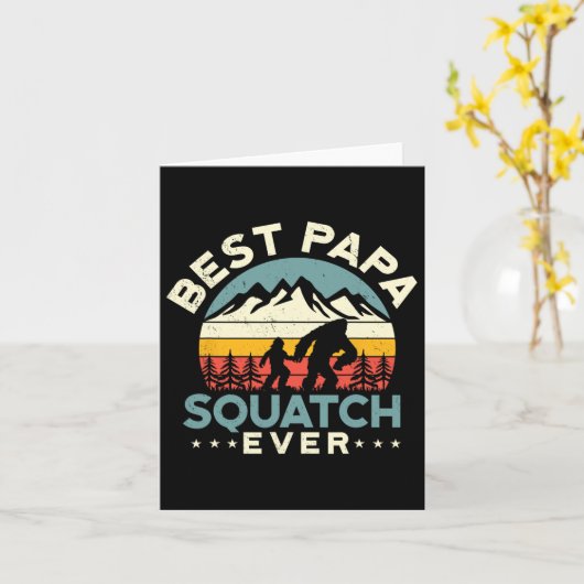 Bigfoot Dad Sasquatch Dad Beste Papa Squatch Ooit  Kaart (Gele Bloem)