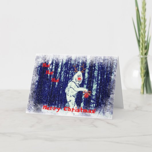 Bigfoot dans la carte de Noël de la forêt (Devant)