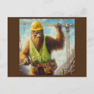 Bigfoot de bouwvakker briefkaart