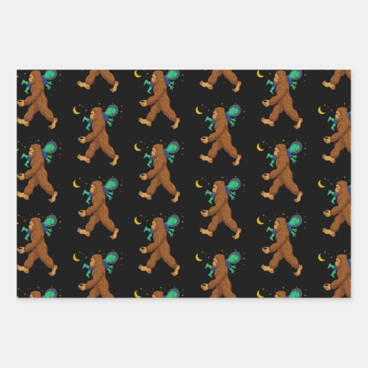 Bigfoot die een Alien Funny Paranormal ontneemt Inpakpapier Vel (Voorkant 3)