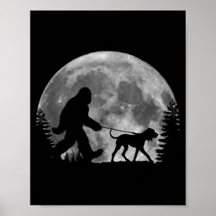 Bigfoot die een hond Funny Coonhound-liefhebbers M Poster