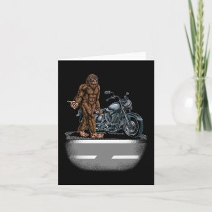 Bigfoot die een motorfiets goot die probeert een h kaart