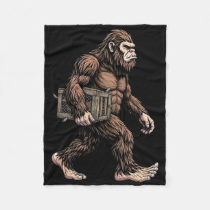 Bigfoot die kippenkist draagt Sasquatch Farm Humor Fleece Deken