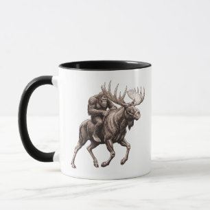 Bigfoot die op een Eland rijdt  Mok