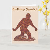 Bigfoot die Sasquatch Grappige Verjaardag Squatch Kaart (Gele Bloem)
