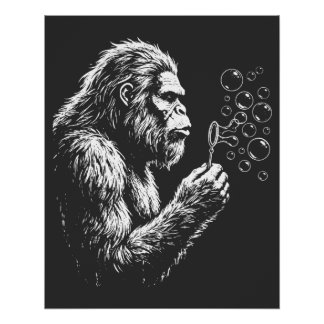 Bigfoot die zeepbellen blaast perfect poster