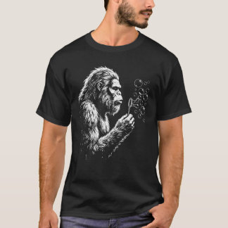 Bigfoot die zeepbellen blaast t-shirt