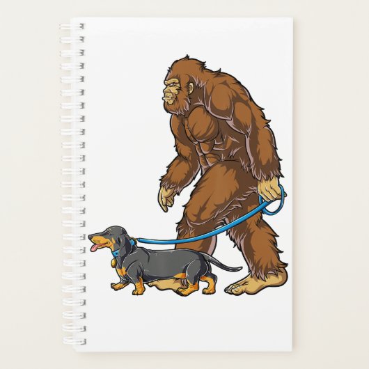 Bigfoot Dog Walk Dachshund T Sasquatch Kids Men W Planner (Voorkant)