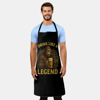 Bigfoot-Drink als een Legend-BBQ Pit Schort