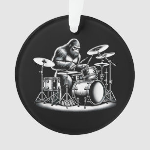 Bigfoot drummer Sasquatch speelt drums muzikant B Ornament