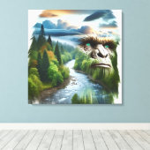 Bigfoot dubbele belichting in de natuur canvas afdruk (Insitu (Houten vloer))