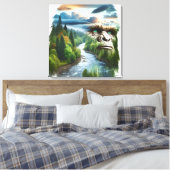 Bigfoot dubbele belichting in de natuur canvas afdruk (Insitu (Slaapkamer))