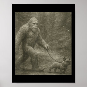 Bigfoot en Alien Sasquatch Selfie Poster