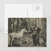 Bigfoot en een eenhoorn Briefkaart (Voorkant / Achterkant)