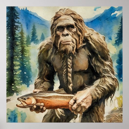 Bigfoot en forel poster (Voorkant)