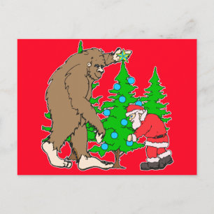 Bigfoot en Kerstmis Feestdagenkaart