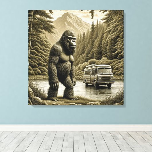 Bigfoot en RV Camper Canvas Afdruk (Insitu (Houten vloer))