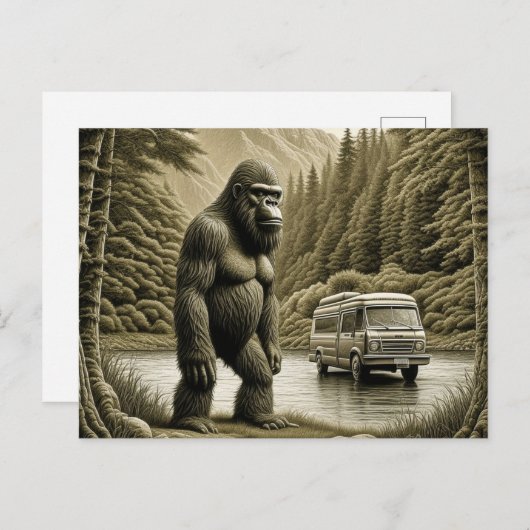 Bigfoot en RV Camper Gezegde Hallo Briefkaart (Voorkant / Achterkant)